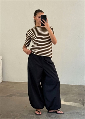 Mejse stripe tee Brown/Offwhite Boii Studios